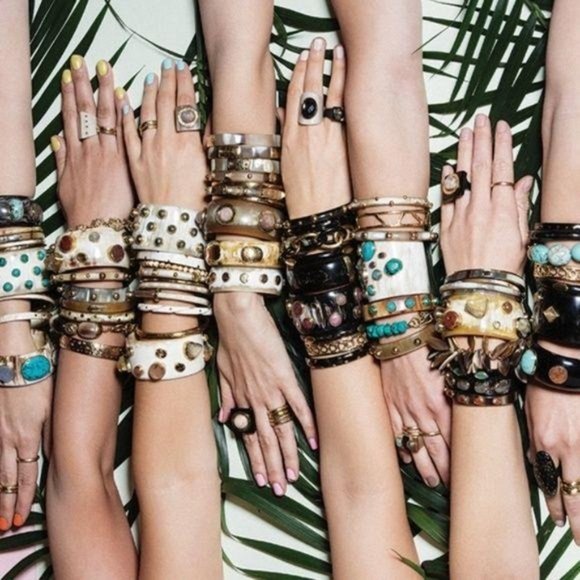 SALE Ashley Pittman Dark Horn Druzy Kenya Bangle - Picture 8 of 8